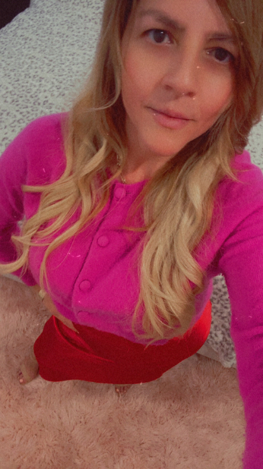 Red Midi Satin Skirt