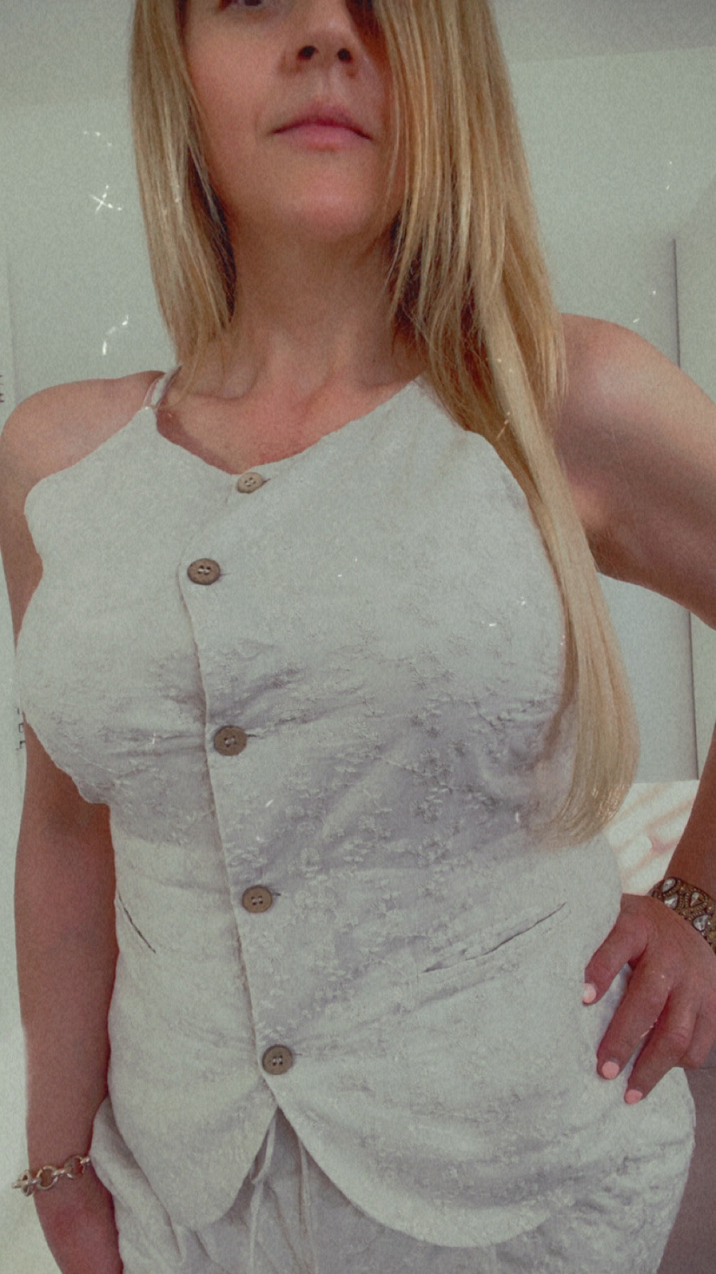 Eyelet embroidered top